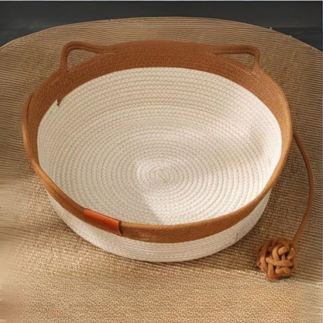 Cat basket with interactive ball
