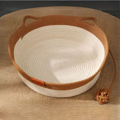 Cat basket with interactive ball