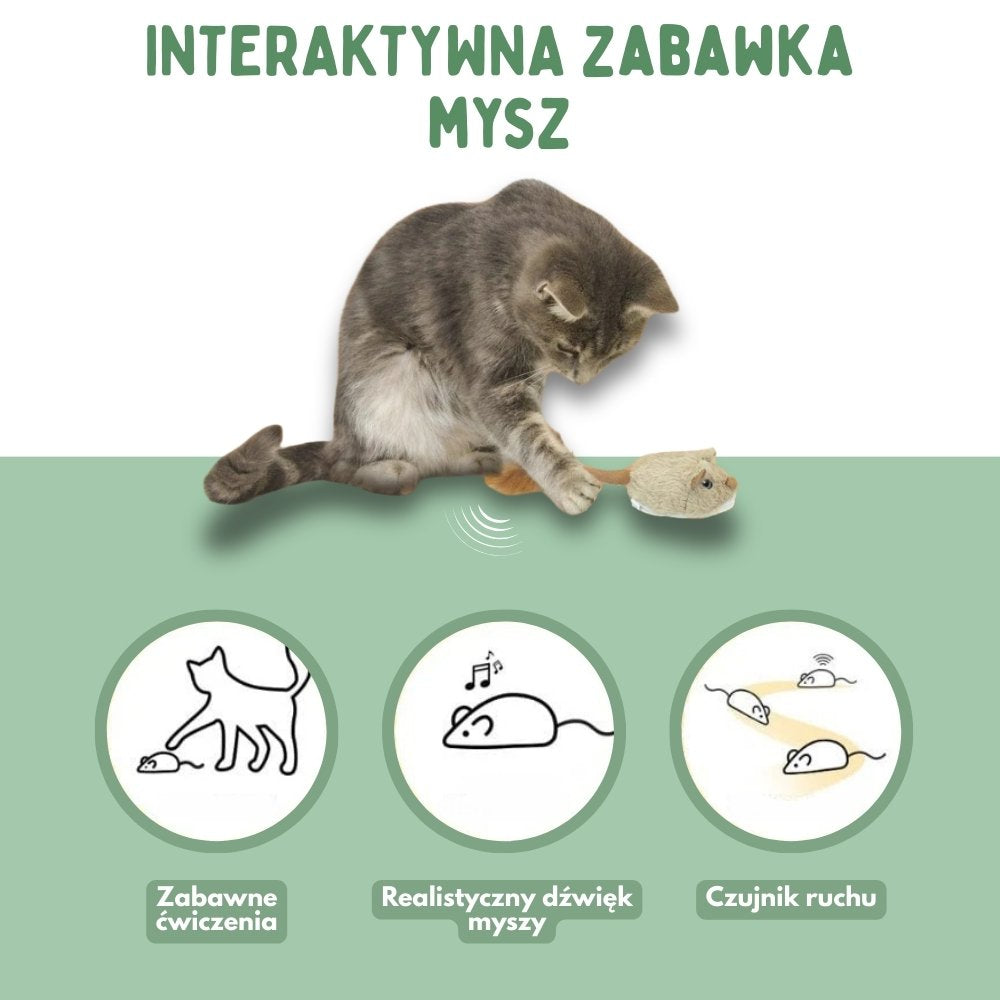 Interaktywna zabawka mysz dla kotów
