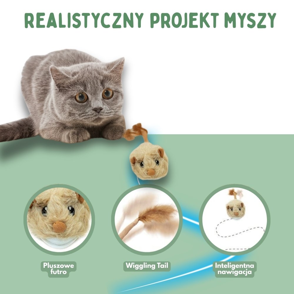 Interaktywna zabawka mysz dla kotów